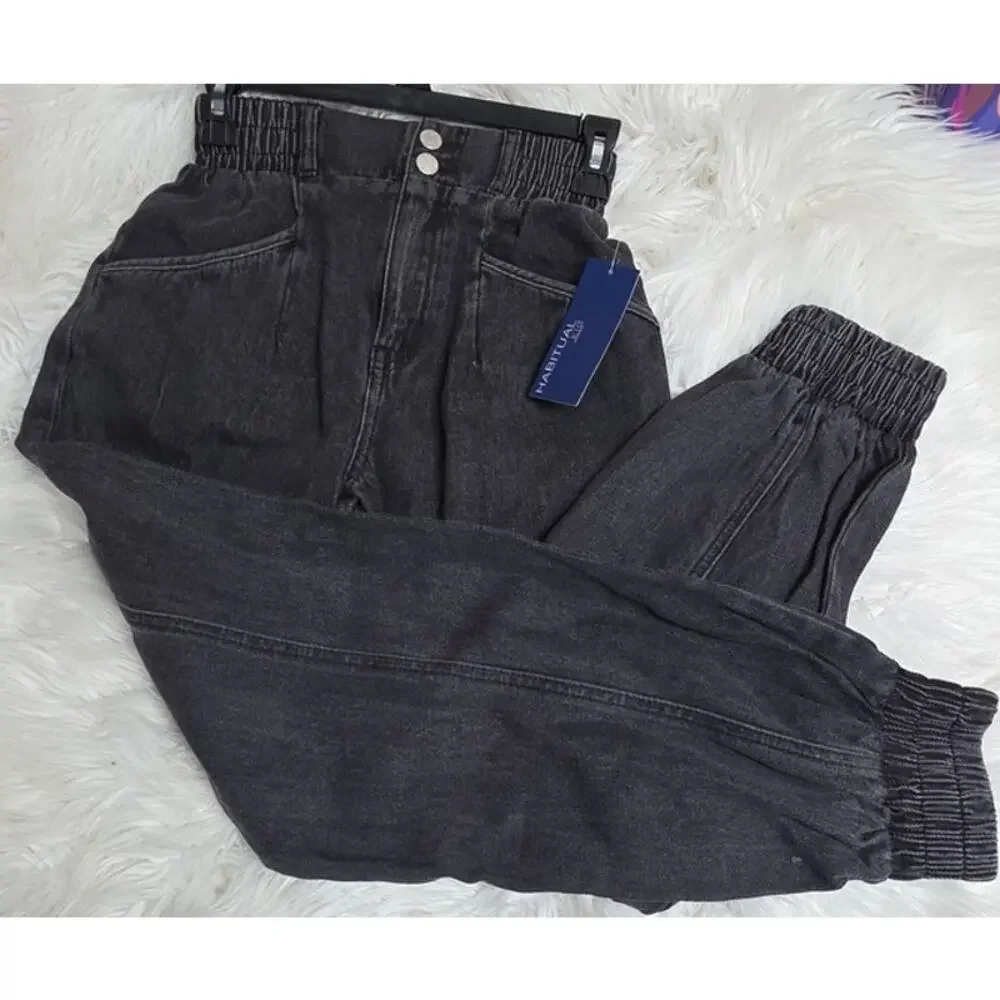 Kids' Smocked Waist Denim Joggers Habitual Kids Big Kid Size 12